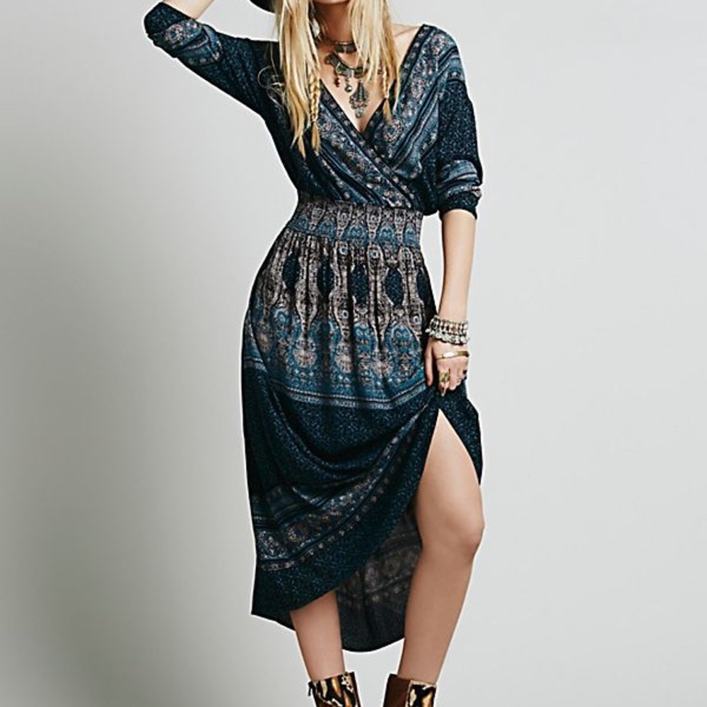 NWOT Free People She’s a Lady midi dress
